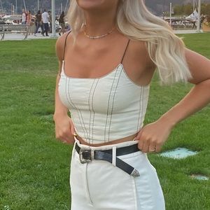 Urban outfitters white corset tank